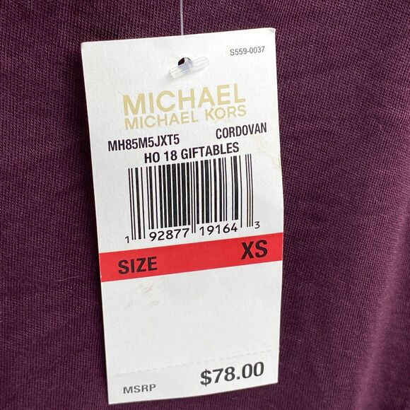 Michael Michael Kors Cordonovan Knit Layered Hem 3/4 Sleeve Top. size XS - Picture 4 of 5